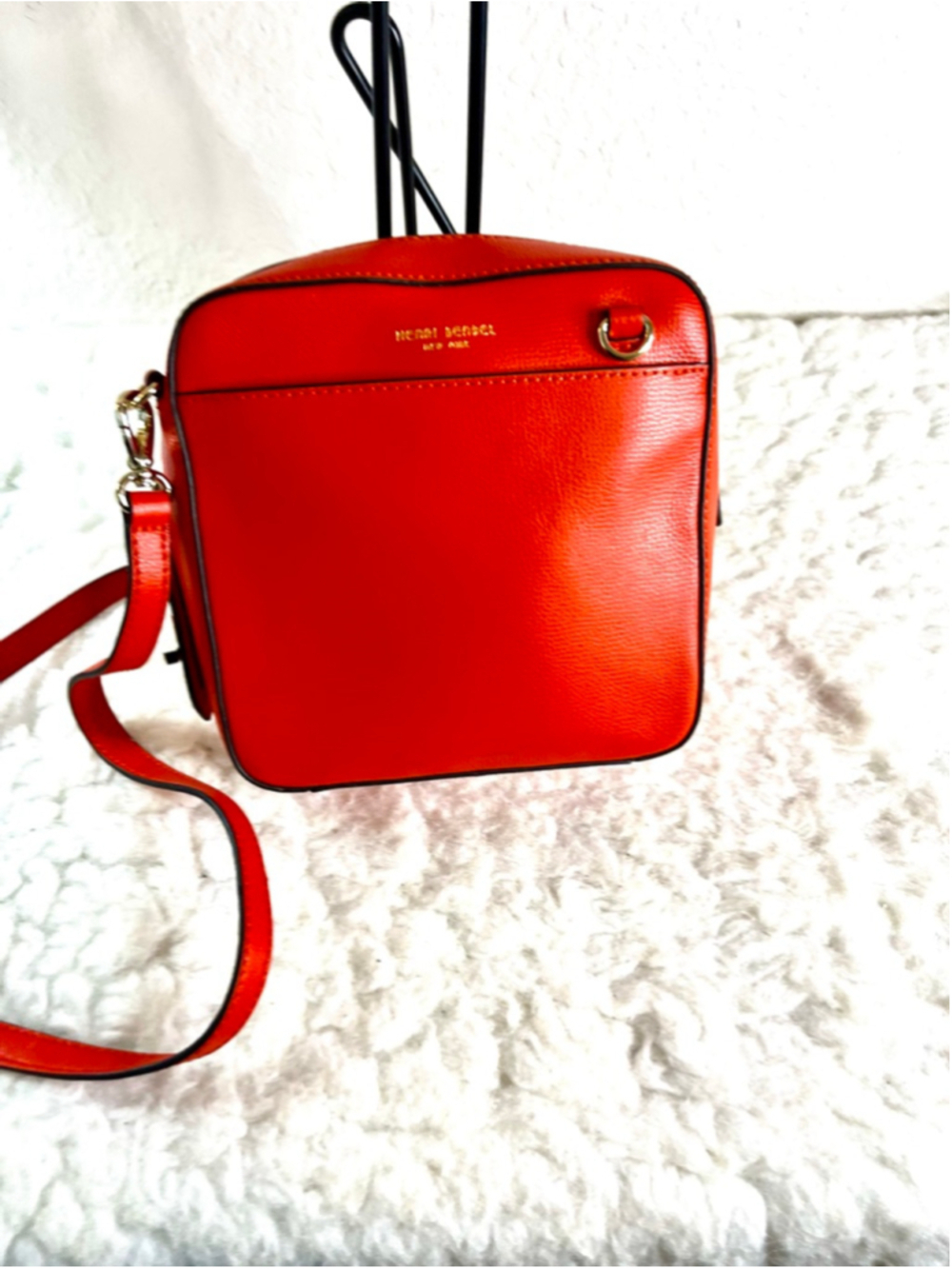 Henri Bendel Burned Orange Leather Crossbody Bag